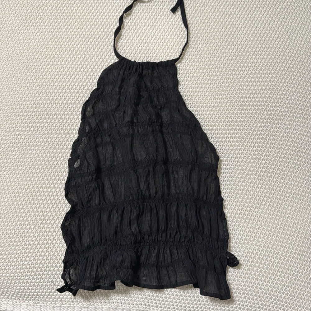 Black Halter Backless top